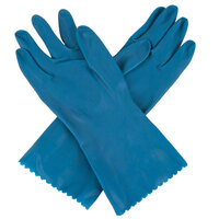 Premium 18-Mil Blue Embossed Unsupported Latex Gloves - Small - Pair   - 12/Pack