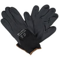 Cor-Touch Foam Plus Black Nylon Gloves with Black Foam Nitrile / Polyurethane Palm Coating - Medium - 12/Pack