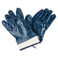 Smooth Supported Nitrile Gloves with Jersey Lining and 2 1/2 inch Safety Cuffs - Large - Pair - 12/Pack
