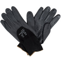 Cor-Touch Xtra Black Nylon / Spandex Gloves with Black Foam Nitrile / Polyurethane Palm Coating and Nitrile Dots - Extra Large - 12/Pack