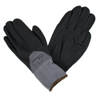 Conquest Xtra Gray Nylon / Spandex Gloves with Black Foam Nitrile / Polyurethane Palm Coating - Medium - 12/Pack