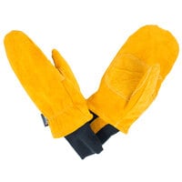 Cordova Freeze Beater Heavy Duty Russet Split Cowhide Leather Double Palm Mittens with Tricot / Thinsulate / Foam Lining - Medium - Pair