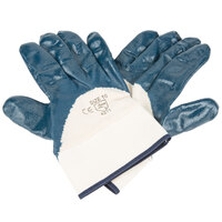 Smooth Supported Palm Coated Nitrile Gloves with Jersey Lining and 2 1/2 inch Safety Cuffs - Large - 12/Pack