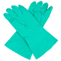 Premium 15-Mil Green Embossed Unsupported Nitrile Gloves - Large - Pair - 12/Pack