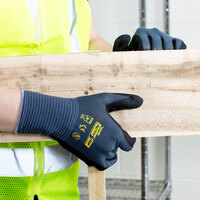 ActivGrip Advance Gray / Purple Nylon Gloves with Black MicroFinish Nitrile Palm Coating - Large - Pair