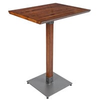 Lancaster Table & Seating Industrial 24" x 30" Solid Wood Live Edge Bar Height Table with Antique Walnut Finish