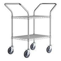 Regency 18" x 24" Two Shelf Chrome Heavy Duty Utility Cart