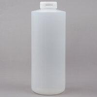 Tablecraft 2132C 32 oz. Clear Squeeze Bottle with 38 mm Flip Lid - 2/Pack
