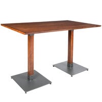 Lancaster Table & Seating Industrial 30" x 60" Solid Wood Live Edge Bar Height Table with Antique Walnut Finish