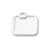 CAC TRY-SQ9 Bone White Party Collection Square Porcelain Plate - 24/Case