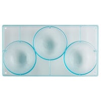 Matfer Bourgeat 382051 Polycarbonate 3 Compartment Half Sphere Chocolate Mold