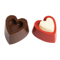 Matfer Bourgeat 383607 Polycarbonate 24 Compartment Hearts in Relief Chocolate Mold