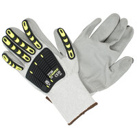 OGRE-CR Salt and Pepper HPPE Gloves with Gray Polyurethane Palm Coating and TPR Reinforcements - Medium - Pair