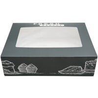 14 inch x 10 inch x 4 inch Auto-Popup Window Quarter Sheet Cake / Bakery Box with Fresh Print Design - 100/Case