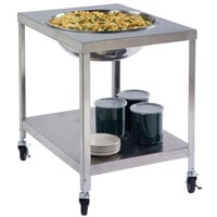 Lakeside PB712 PrisonBilt Heavy-Duty Stainless Steel Mobile Mixing Bowl Stand for 30 Qt. Bowl