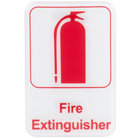 Fire Extinguisher Sign - Red and White, 9" x 6"