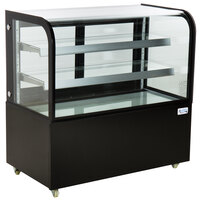 Avantco BC-48-HC 48 inch Curved Glass Black Refrigerated Bakery Display Case