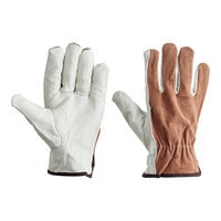 Cordova Select Grain Cowhide Leather Driver's Gloves with Brown Split Leather Backs