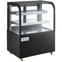 Avantco BC-36-HC 36 inch Curved Glass Black Refrigerated Bakery Display Case