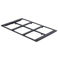 GET ML-168-BK Full Size Black Melamine Adapter Plate with Six Cut-Outs for ML-149 and ML-150 Square Crocks