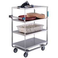 Lakeside 560 Heavy-Duty Stainless Steel Four Shelf Utility Cart with All Edges Down - 21 1/2" x 54 1/2" x 49 1/4"
