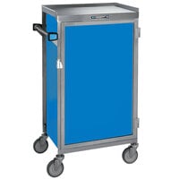 Lakeside 654RM Stainless Steel Six Tray Meal Delivery Cart With Royal Blue Finish