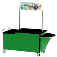 Lakeside 768G Stainless Steel Dual-Height Vending Cart with Drop Leaf and Green Laminate Finish - 35 1/2 inch x 84 1/2 inch x 80 inch
