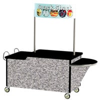 Lakeside 768GS Stainless Steel Dual-Height Vending Cart with Drop Leaf and Gray Sand Laminate Finish - 35 1/2 inch x 84 1/2 inch x 80 inch