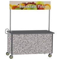 Lakeside 764GS Stainless Steel Vending Cart with Flat Top and Gray Sand Laminate Finish - 35 1/2 inch x 65 1/2 inch x 80 inch