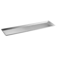 Acopa 20 inch x 4 1/2 inch Rectangular Stainless Steel Appetizer Tray with Angled Brim