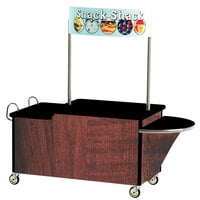 Lakeside 768RM Stainless Steel Dual-Height Vending Cart with Drop Leaf and Red Maple Laminate Finish - 35 1/2 inch x 84 1/2 inch x 80 inch