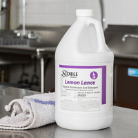 Noble Chemical 1 Gallon / 128 oz. Lemon Lance Lemon Disinfectant & Detergent Cleaner - 4/Case