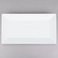 16 1/4" x 9" Bright White Rectangular Porcelain Platter - 12/Case