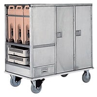 Lakeside PB64ENC PrisonBilt Stainless Steel 64 Tray Enclosed Meal and Beverage Delivery Cart