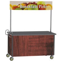 Lakeside 764RM Stainless Steel Vending Cart with Flat Top and Red Maple Laminate Finish - 35 1/2 inch x 65 1/2 inch x 80 inch