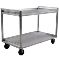 Lakeside PB2937 PrisonBilt Heavy-Duty Correctional Aluminum Two Shelf Utility Cart - 37 1/2 inch x 29 inch x 41 3/4 inch
