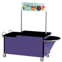 Lakeside 768P Stainless Steel Dual-Height Vending Cart with Drop Leaf and Purple Laminate Finish - 35 1/2 inch x 84 1/2 inch x 80 inch