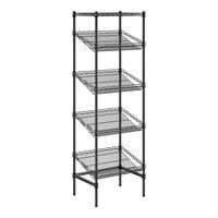 Regency 18" x 24" x 74" Black Epoxy 5-Shelf Angled Stationary Merchandising Rack