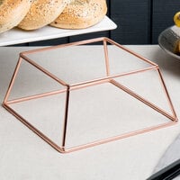 Choice 4 inch Square Rose Gold Metal Display Stand