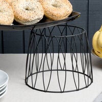 Choice 7 inch Round Black Patterned Metal Display Stand
