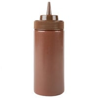 Choice 16 oz. Brown Wide Mouth Squeeze Bottle   - 6/Pack