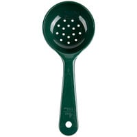 Carlisle 492908 Measure Misers 4 oz. Forest Green Acetal Short Handle Perforated Portion Spoon