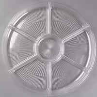 Fineline D16777.CL Innovative Caterware 16 inch Round Clear Plastic 7-Compartment Tray - 12/Case