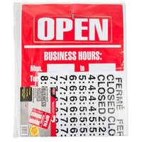 Cosco 098072 15 inch x 19 inch Red Business Hours Sign