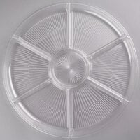 Fineline D18777.CL Innovative Caterware 18 inch Round Clear Plastic 7-Compartment Tray - 12/Case