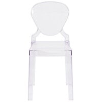 Flash Furniture OW-TEARBACK-18-GG Ghost Transparent Polycarbonate Outdoor / Indoor Chair with Tear Back
