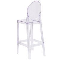 Flash Furniture OW-GHOSTBACK-29-GG Ghost Transparent Polycarbonate Outdoor / Indoor Bar Height Stool with Oval Back