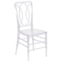 Flash Furniture BH-H007-CRYSTAL-GG Elegance Chiavari Transparent Polycarbonate Outdoor / Indoor Stackable Chair with Oval-Designed Back