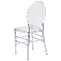 Flash Furniture Y-3-GG Elegance Chiavari Florence Transparent Polycarbonate Outdoor / Indoor Stackable Chair with Oval Back