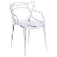 Flash Furniture FH-173-APC-GG Nesting Transparent Polycarbonate Outdoor / Indoor Stackable Side Chair